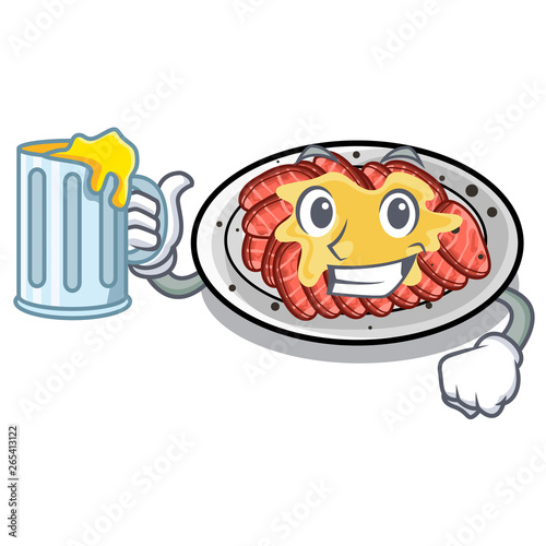 With juice carpaccio isolated with in the mascot
