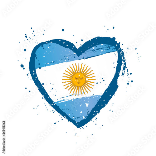 Argentine flag in the form of a big heart. Vector illustration