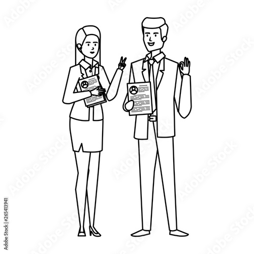 business couple with documents