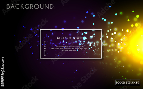Shining abstract particles background. Dynamic particle explosions background, design for poster, flyer, vector illustration © salwani