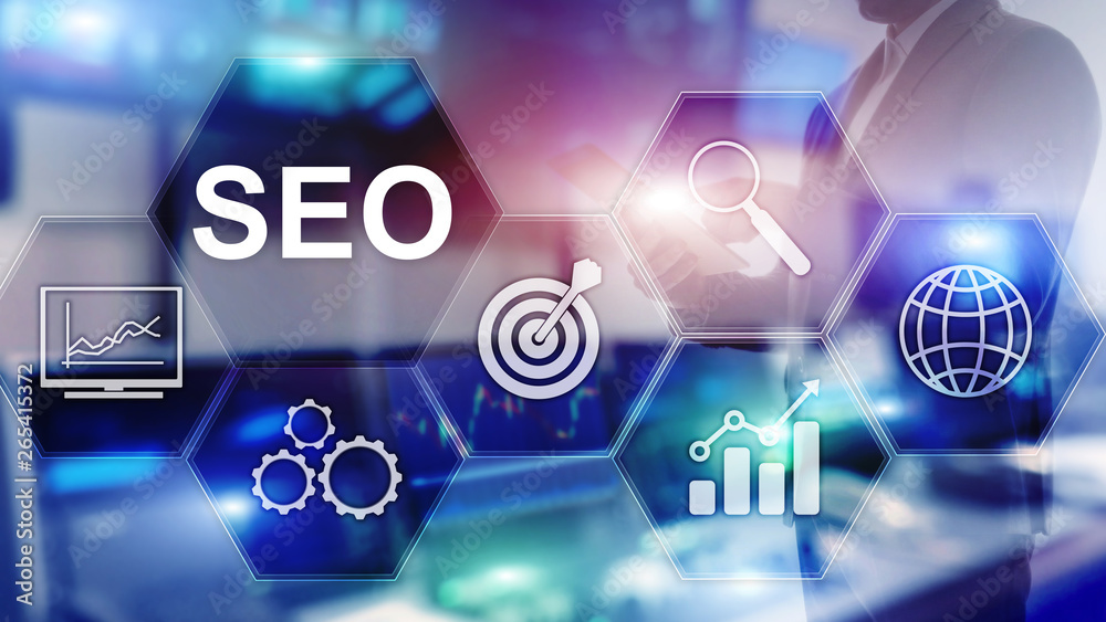 SEO - Search engine optimization, Digital marketing and internet technology concept on blurred background SEO - Search engine optimization, Digital marketing and internet technology concept on blurred background