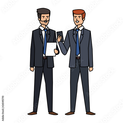 couple of businessmen avatars characters