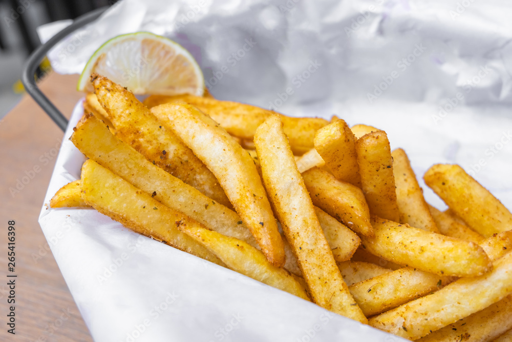Crispy french fries blended with spices