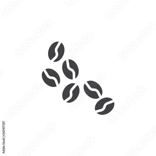 Coffee beans vector icon. filled flat sign for mobile concept and web design. roasted coffee grains glyph icon. Symbol, logo illustration. Pixel perfect vector graphics