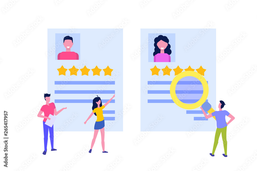 Job search, Head Hunting or Recruitment, hiring employees, concept. Flat vector illustration Job search, Head Hunting or Recruitment, hiring employees, concept. Flat vector illustration