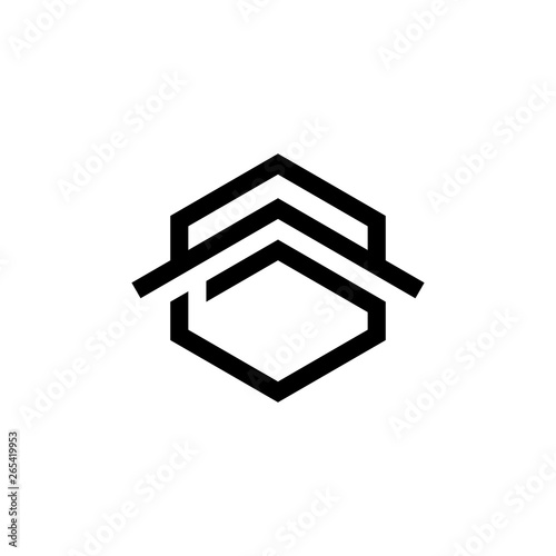 G letter with Roof logo design vector