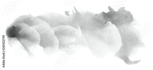 Abstract watercolor background hand-drawn on paper. Volumetric smoke elements. Neutral Gray color. For design  web  card  text  decoration  surfaces.