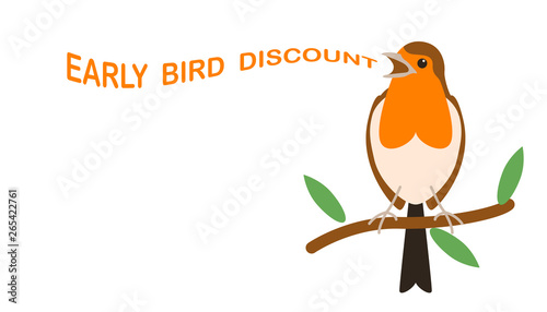 early bird discount.poster design,flat style,vector