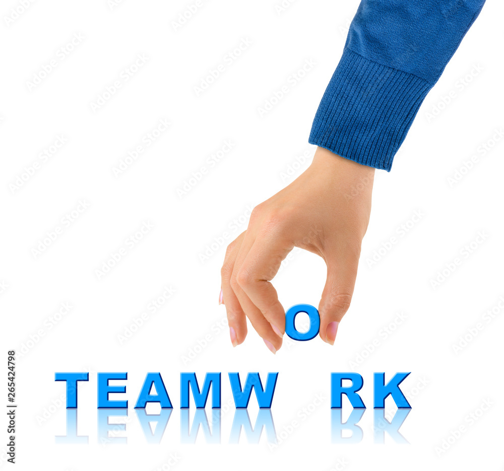 Hand and word Teamwork Hand and word Teamwork