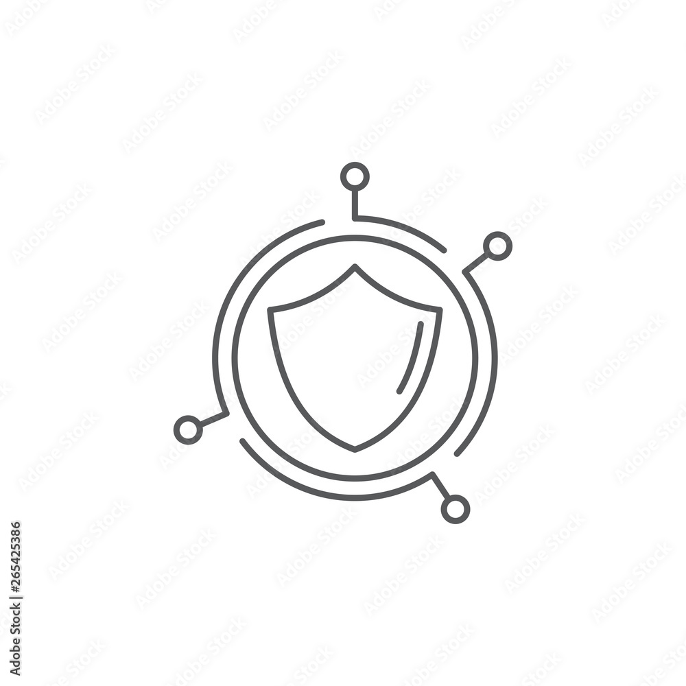 Fototapeta premium technology shield concept design vector icon isolated on white background