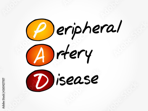PAD - Peripheral Artery Disease acronym, health concept background