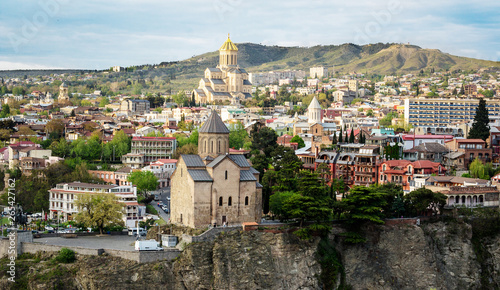 Aerial view on downtown in Tbilisi  Georgia 