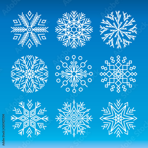 Vector set of snowflakes
