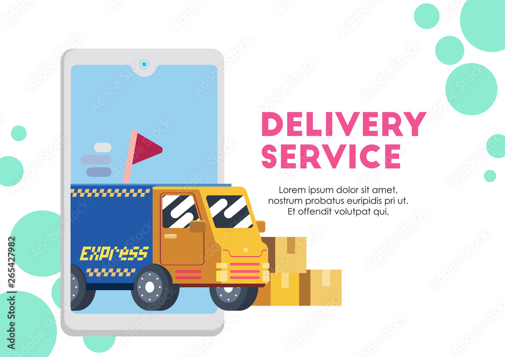 Truck express delivery service vector