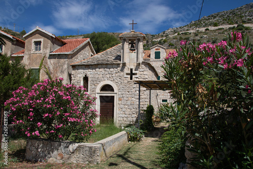 Church on the Dubovica beach in the Adriatic Sea on the island of Hvar