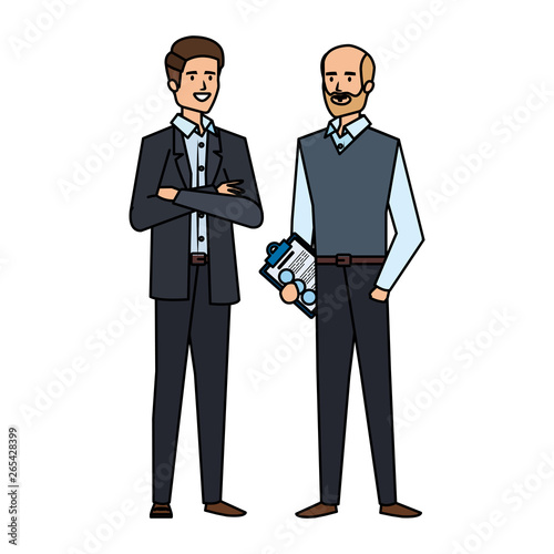 couple of businessmen avatars characters