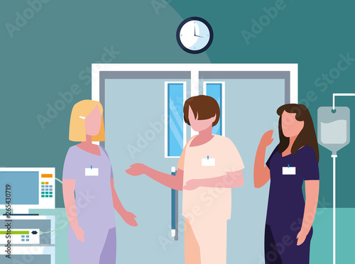 female medicine workers in operating theater
