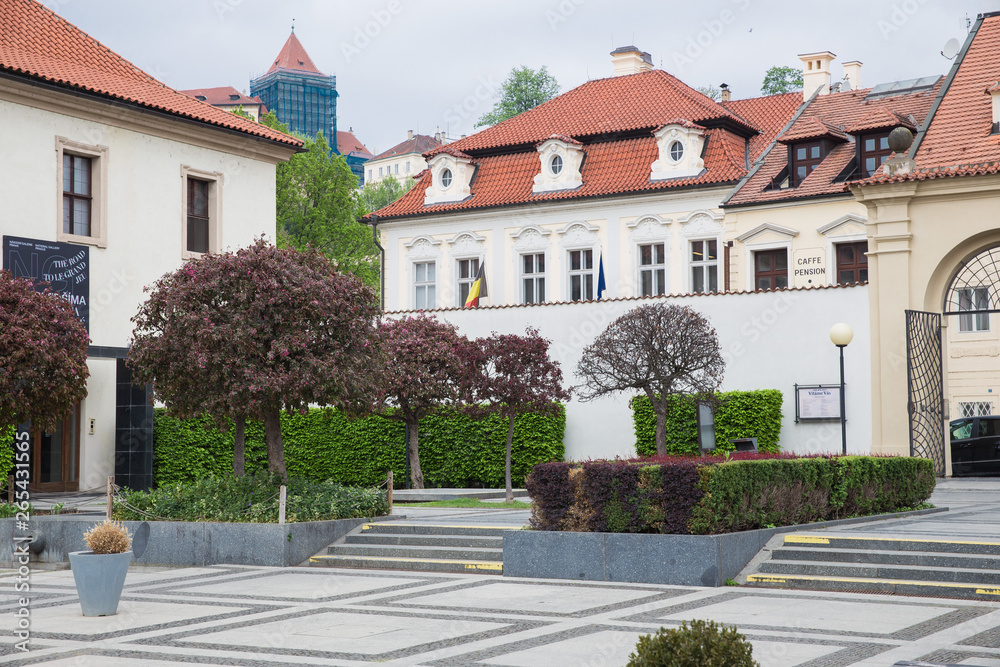 City Prague, Czech Republic. Old Prague city center. Street and old architecture. April 24. 2019 City Prague, Czech Republic. Old Prague city center. Street and old architecture. April 24. 2019