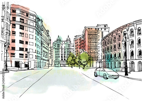 Old street in Valencia, Spain