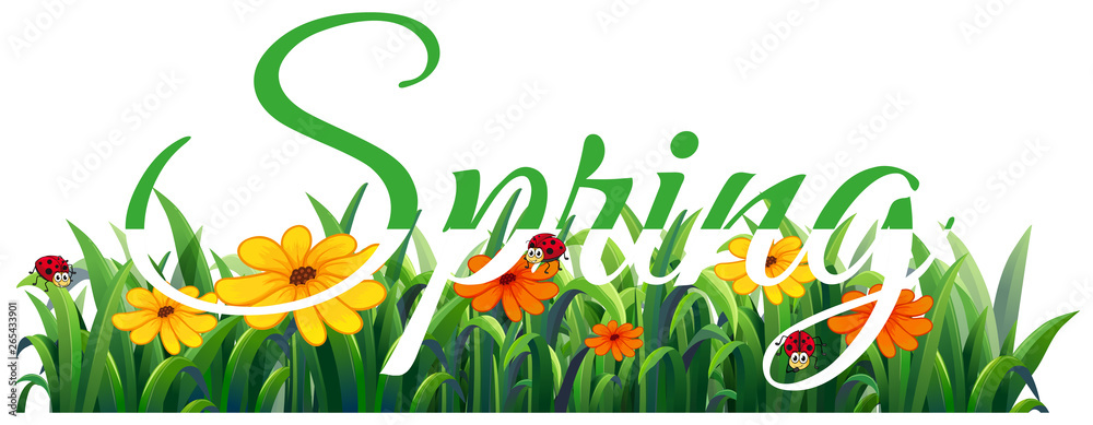 Text letter of spring banner Text letter of spring banner