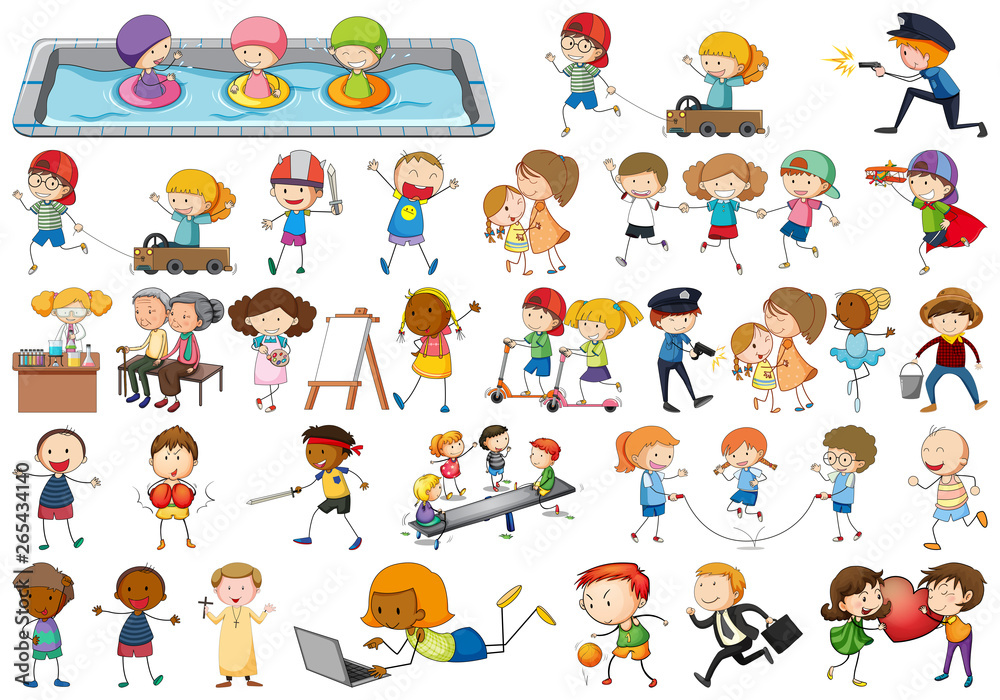 Fototapeta premium Set of kid charcter
