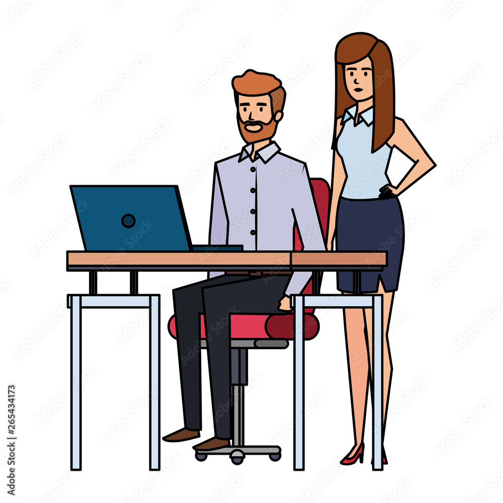 business couple in the workplace