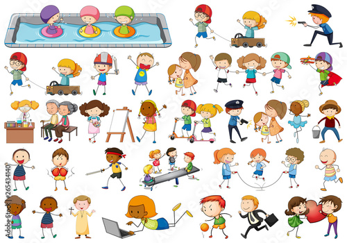 Set of kid charcter