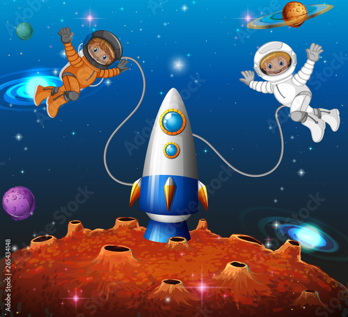 Astronaut in the space