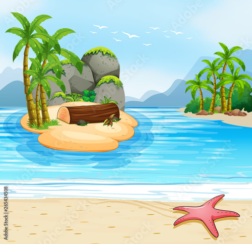 Summer island beach scene