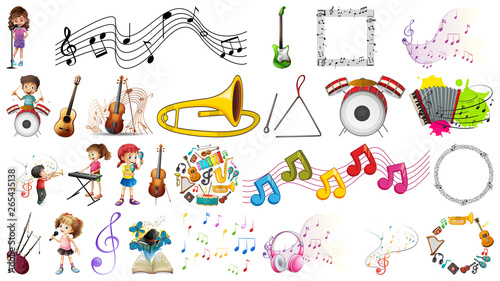 Set of music instruments