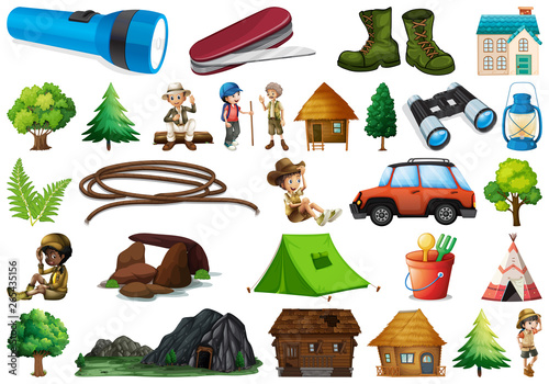 Set of camping element
