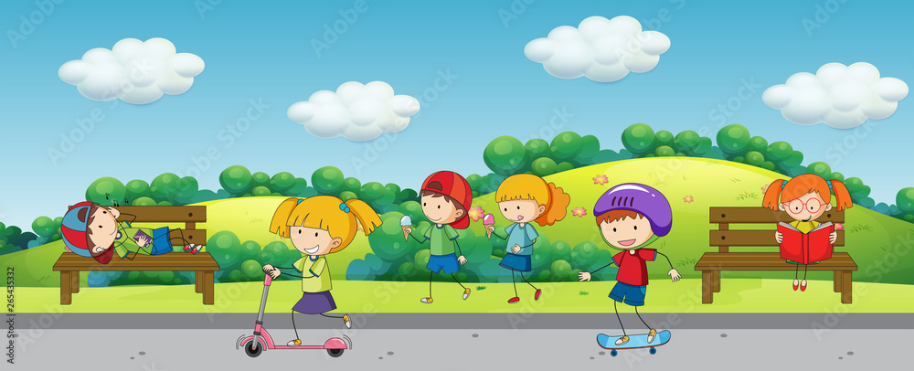 Obraz premium Children at the park