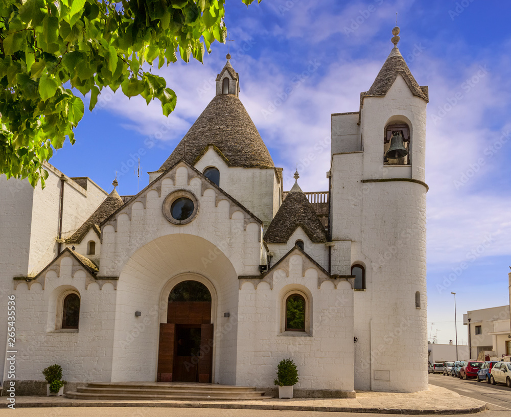 A Trullo-church, Church of Trulli village, Alberobello, Apulia, Italy.