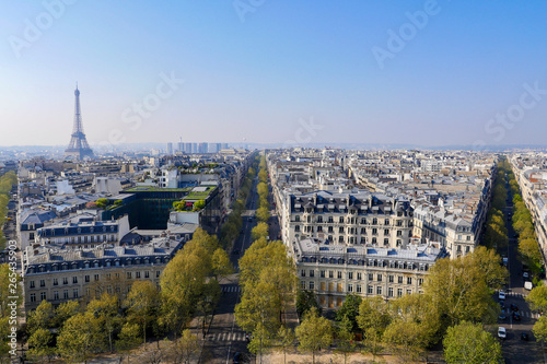 Paris, Eiffel tower, Aerial view, France © FreeProd
