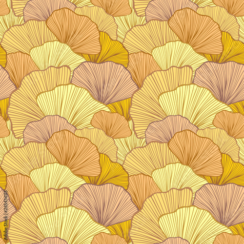 Beautiful Seamless pattern with colorful leaves or with abstract shrubs in beige colors  for wallpaper or for  textile  fashion drapery clothes or for decoration package or other things