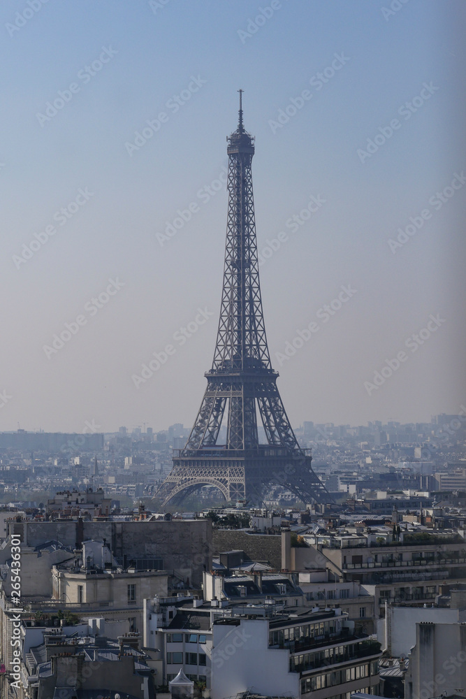 Pollution, Fog, Eiffel tower, Paris