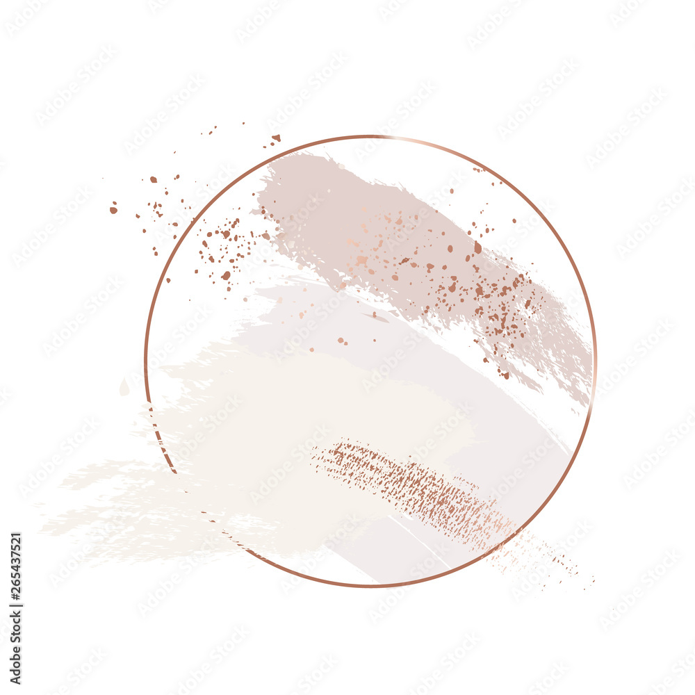 Dusty rose gold luxury decoration. Dynamic brush stroke watercolor ...