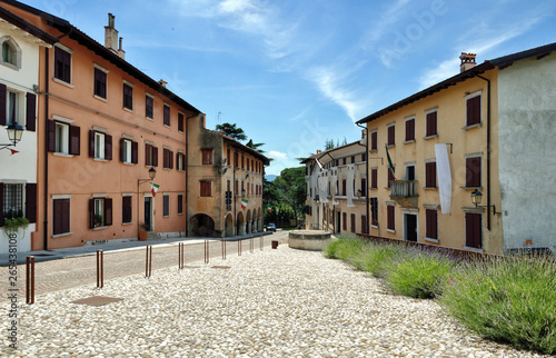 Streets of the city of Gorizia in summertime. Italy, Friuli Venezia Giulia.