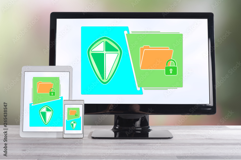 Data protection concept on different devices Data protection concept on different devices