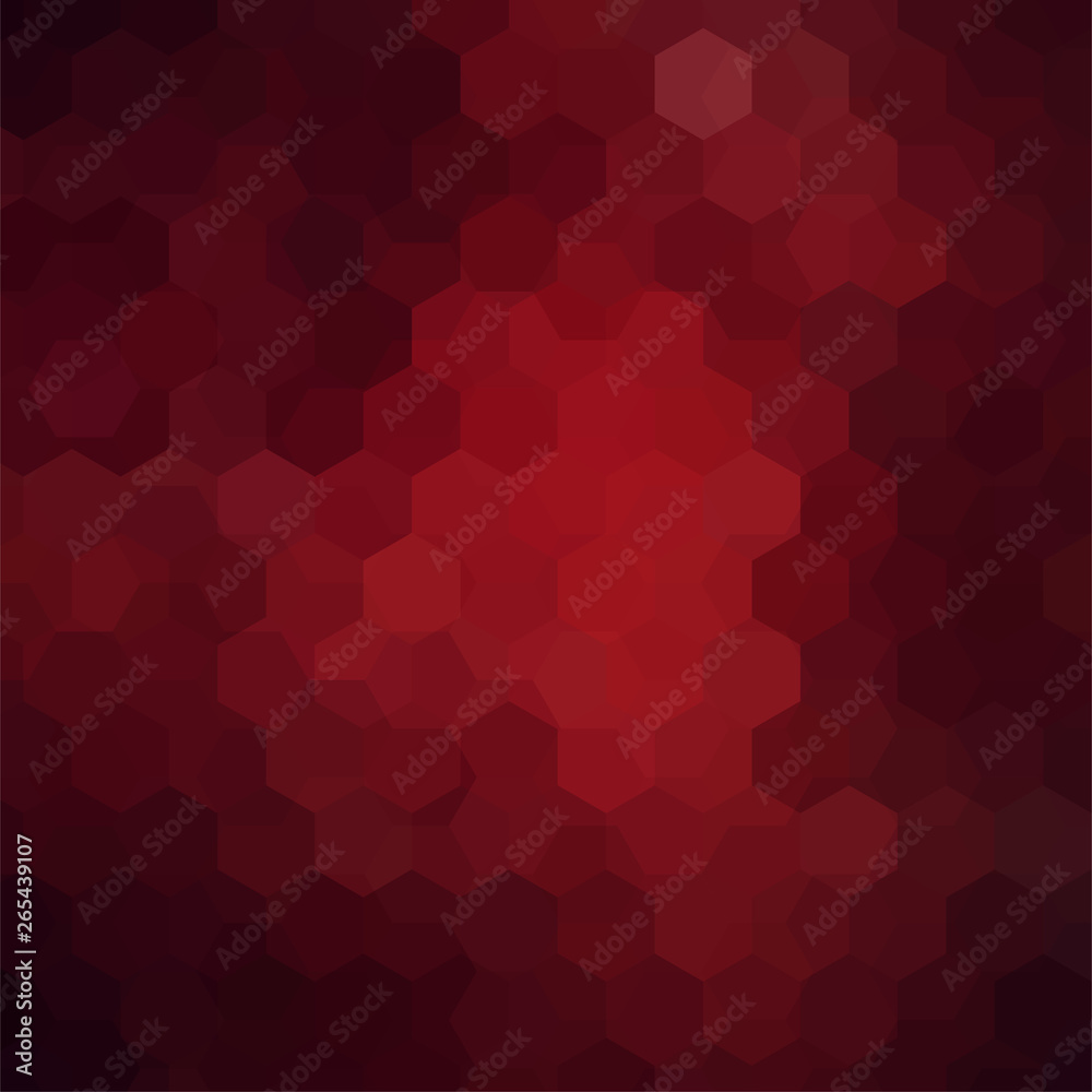 Abstract background consisting of red, brown hexagons. Geometric design for business presentations or web template banner flyer. Vector illustration