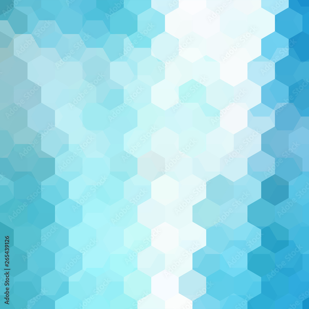 Abstract background consisting of blue, white hexagons. Geometric design for business presentations or web template banner flyer. Vector illustration