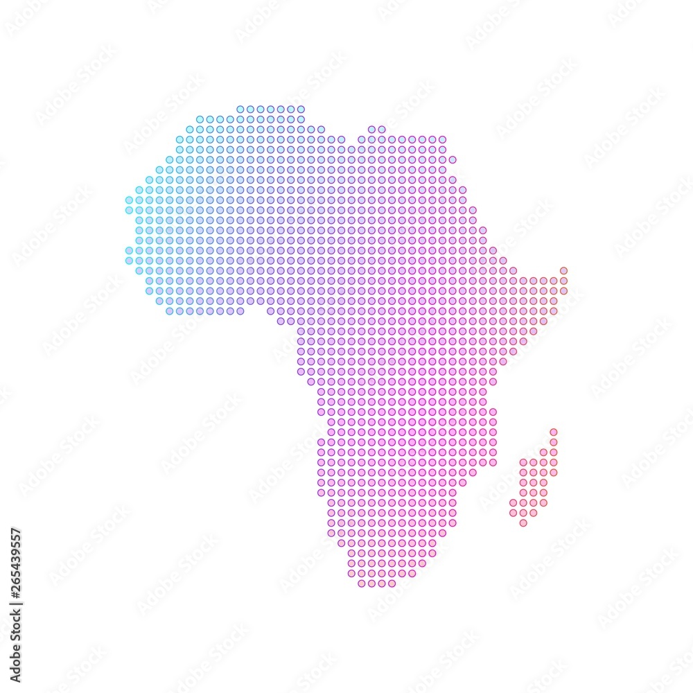 Dotted Map of the African continent vector illustration