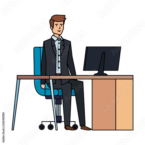 elegant businessman in the workplace photo