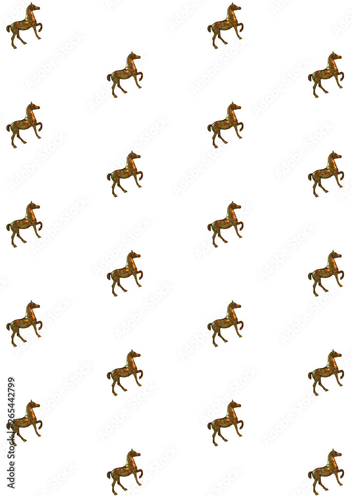 Pattern background made from figure of a brassy horse Pattern background made from figure of a brassy horse