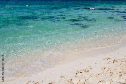 White sand beach in tropical sea