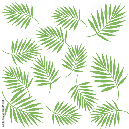 Green palm leaves summer pattern vector illustration