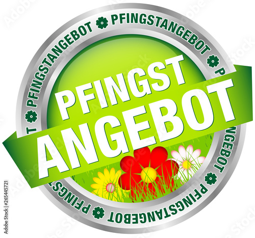 Button Banner "Pfingstangebot" grün/rot/silber