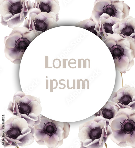 Gerbera flowers card Vector watercolor. Delicate floral frame decors