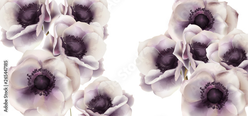 Gerbera flowers card Vector watercolor. Delicate floral frame decors