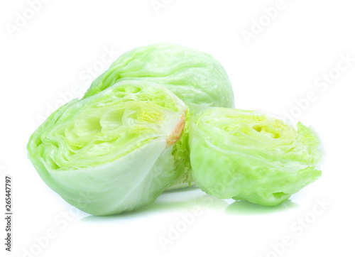 Green Iceberg lettuce isolated on White Background